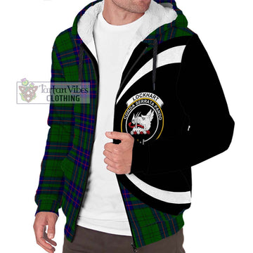 Lockhart Modern Tartan Sherpa Hoodie with Family Crest Circle Style