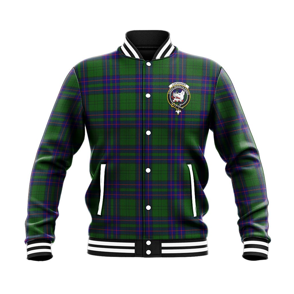 Lockhart Modern Tartan Baseball Jacket with Family Crest - Tartan Vibes Clothing