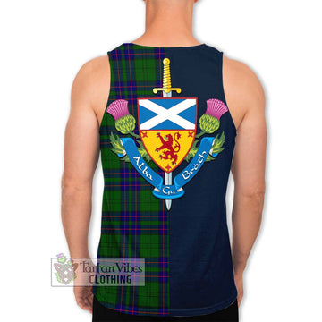 Lockhart Modern Tartan Men's Tank Top Alba with Scottish Lion Royal Arm Half Style