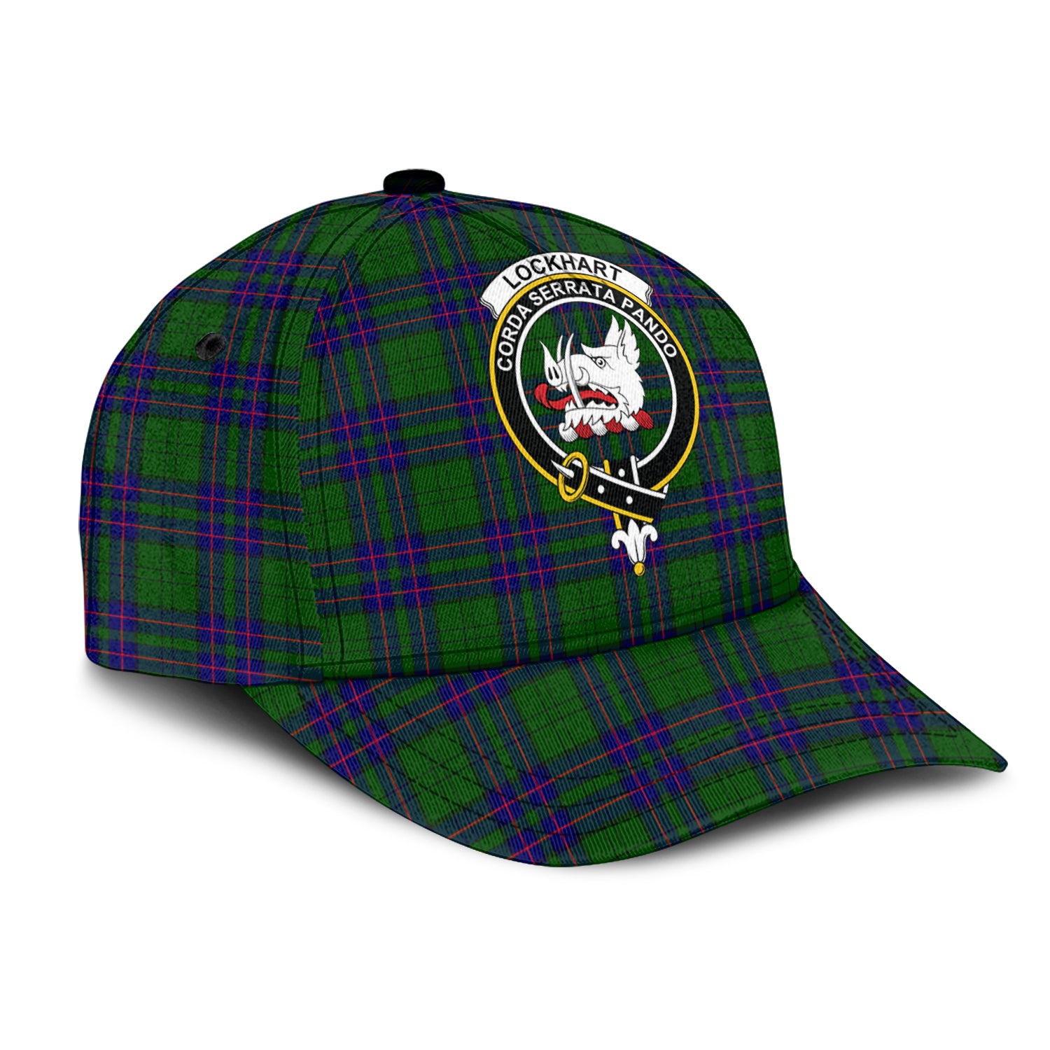 Lockhart Modern Tartan Classic Cap with Family Crest - Tartan Vibes Clothing