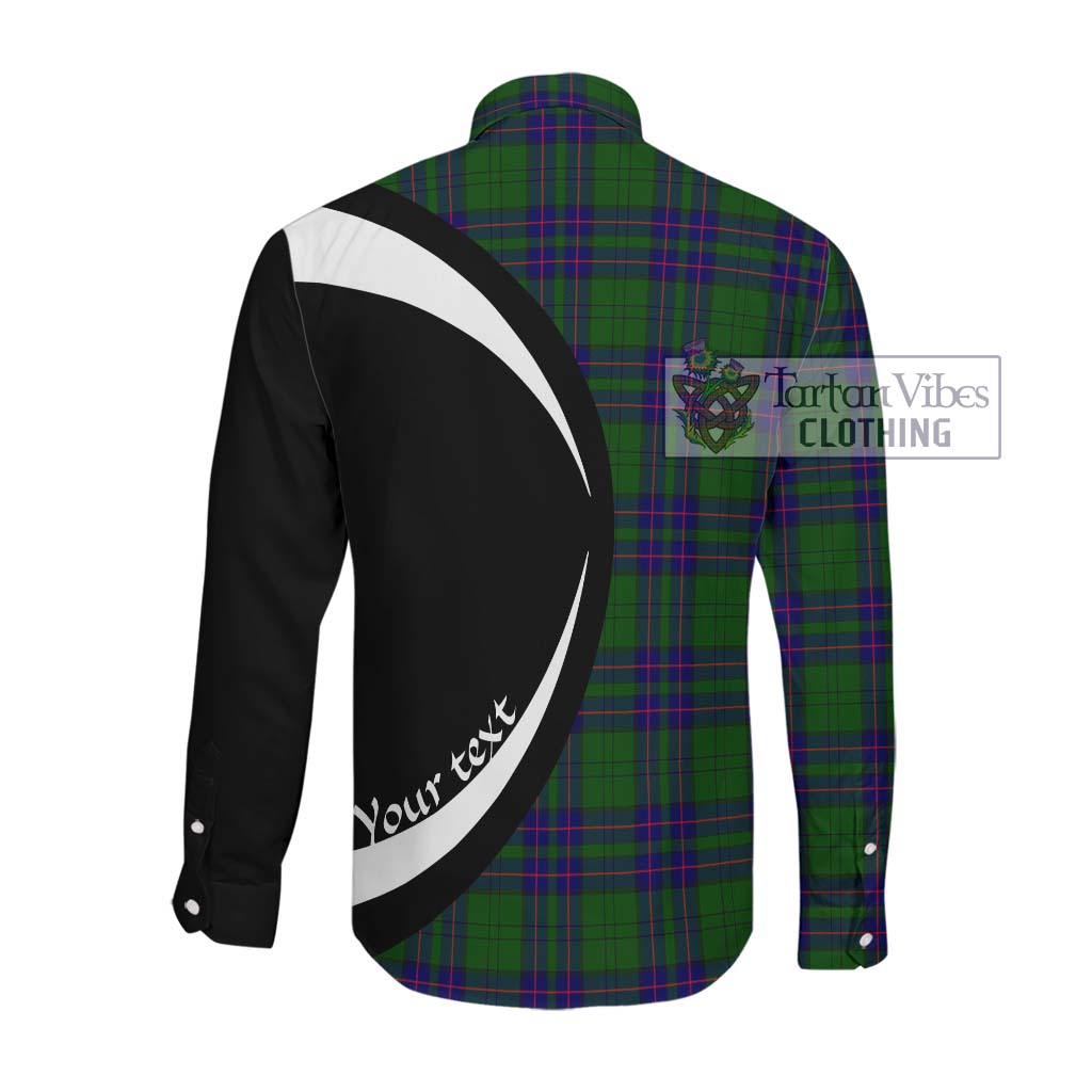 Lockhart Modern Tartan Long Sleeve Button Up with Family Crest Circle Style Men's Shirt - Tartan Vibes Clothing