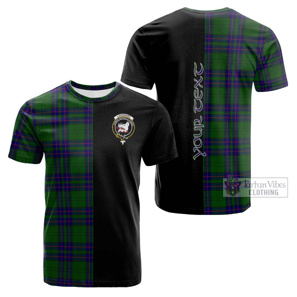 Tartan Vibes Clothing Lockhart Modern Tartan Cotton T-shirt with Family Crest and Half Of Me Style