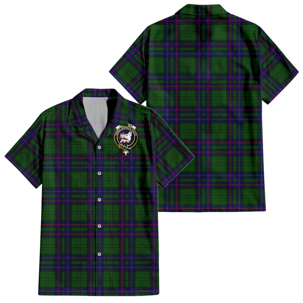 lockhart-modern-tartan-short-sleeve-button-down-shirt-with-family-crest