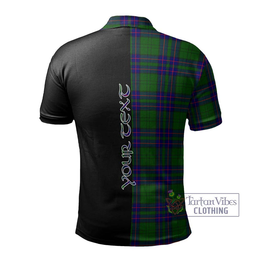 Lockhart Modern Tartan Polo Shirt with Family Crest and Half Of Me Style - Tartanvibesclothing Shop