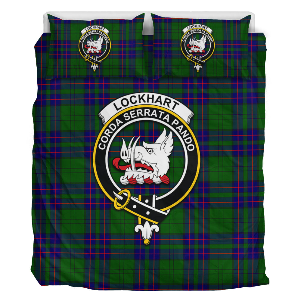 Lockhart Modern Tartan Bedding Set with Family Crest - Tartan Vibes Clothing