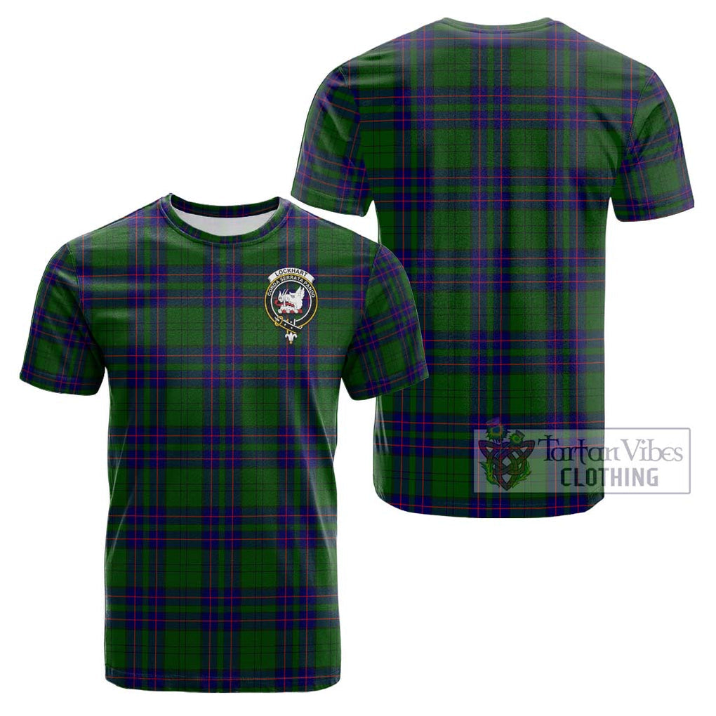 Lockhart Modern Tartan Cotton T-Shirt with Family Crest Kid's Shirt - Tartanvibesclothing Shop