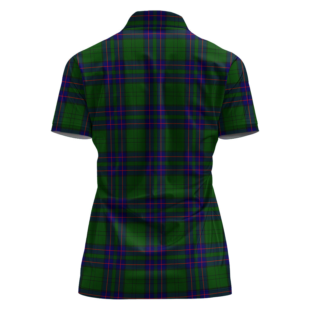 Lockhart Modern Tartan Polo Shirt with Family Crest For Women - Tartan Vibes Clothing