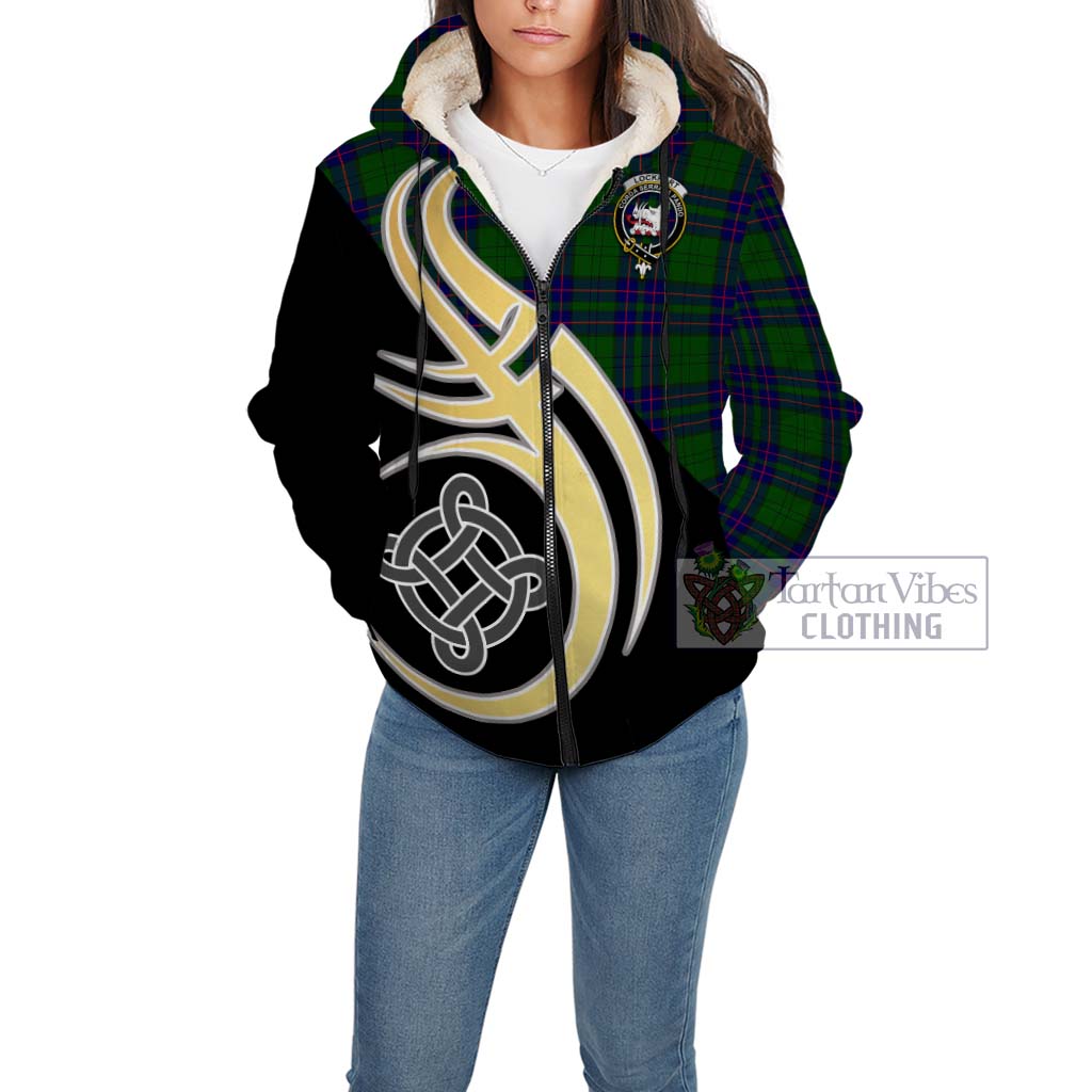 Lockhart Modern Tartan Sherpa Hoodie with Family Crest and Celtic Symbol Style Unisex - Tartan Vibes Clothing