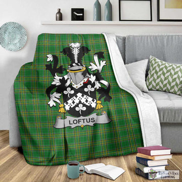 Loftus Irish Clan Tartan Blanket with Coat of Arms - Tartan Vibes Clothing
