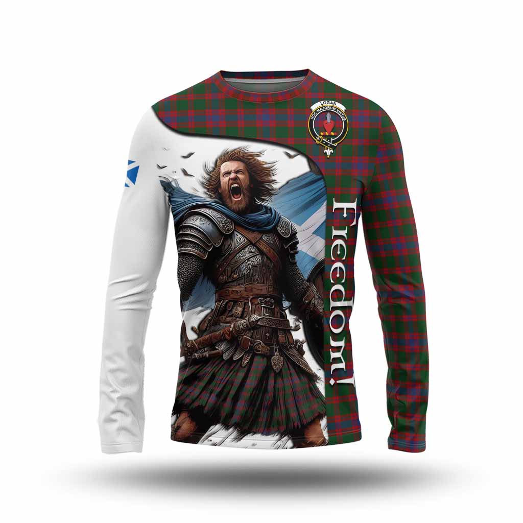 Tartan Vibes Clothing Logan Crest Tartan Long Sleeve T-Shirt Inspired by the Freedom of Scottish Warrior