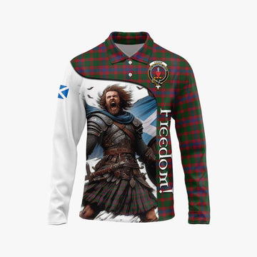 Logan Crest Tartan Long Sleeve Polo Shirt Inspired by the Freedom of Scottish Warrior