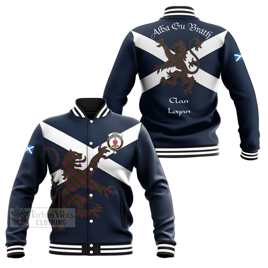 Logan Tartan Lion Rampant Baseball Jacket Proudly Display Your Heritage with Alba Gu Brath and Clan Name Unisex - Tartan Vibes Clothing