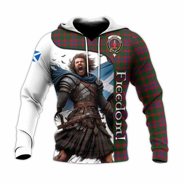 Logan Crest Tartan Knitted Hoodie Inspired by the Freedom of Scottish Warrior