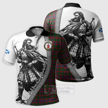 Logan Tartan Clan Crest Polo Shirt with Highlander Warrior Celtic Style