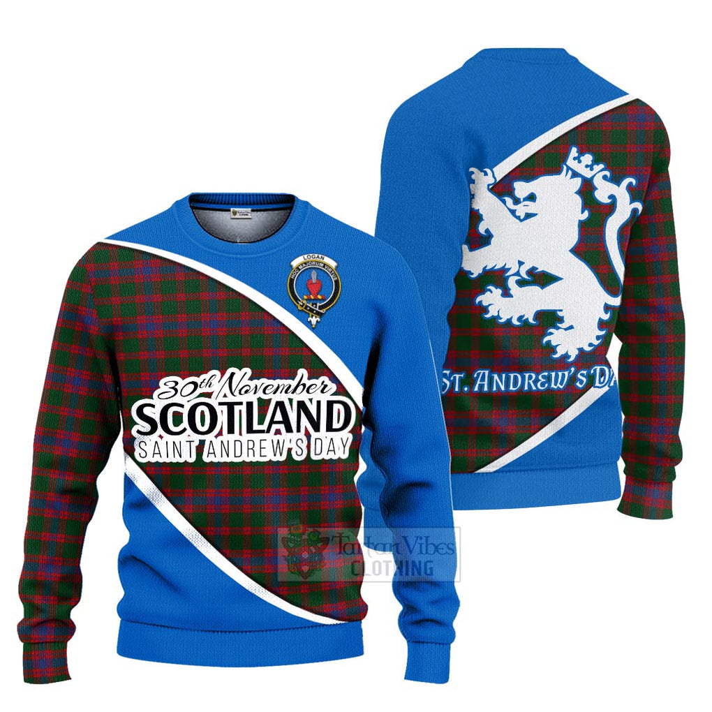 Tartan Vibes Clothing Logan Family Crest Tartan Knitted Sweater Celebrate Saint Andrew's Day in Style