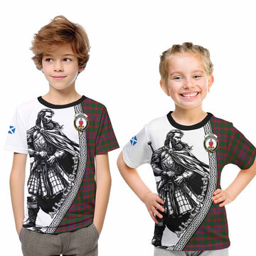 Logan Tartan Clan Crest Kid T-Shirt with Highlander Warrior Celtic Style