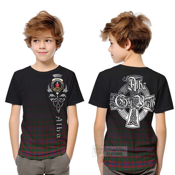 Logan Tartan Kid T-Shirt Featuring Alba Gu Brath Family Crest Celtic Inspired