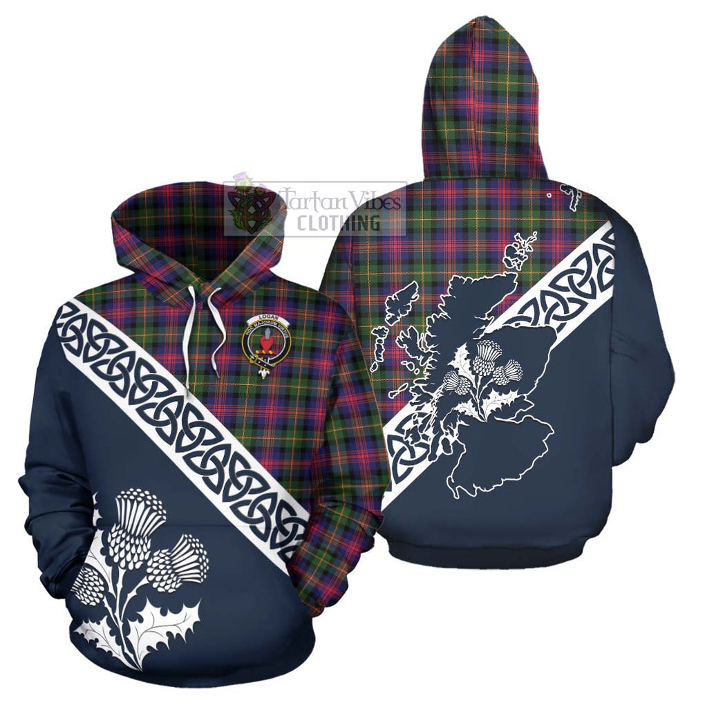 Tartan Vibes Clothing Logan Tartan Hoodie Featuring Thistle and Scotland Map