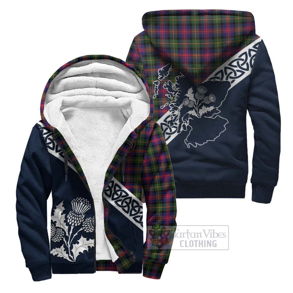 Logan Tartan Sherpa Hoodie Featuring Thistle and Scotland Map Unisex - Tartan Vibes Clothing