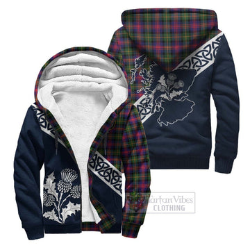 Logan Tartan Sherpa Hoodie Featuring Thistle and Scotland Map