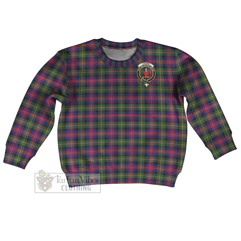 Tartan Vibes Clothing Logan Tartan Kid Ugly Sweater with Family Crest