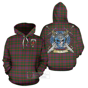 Logan Tartan Hoodie with Family Crest Celtic Skull Style