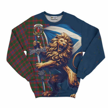 Logan Tartan Family Crest Sweatshirt with Scottish Majestic Lion