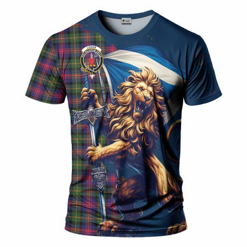 Logan Tartan Family Crest T-Shirt with Scottish Majestic Lion