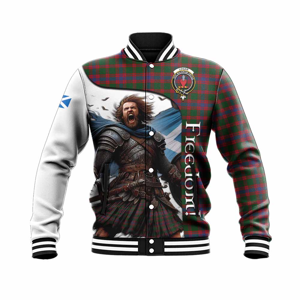 Tartan Vibes Clothing Logan Crest Tartan Baseball Jacket Inspired by the Freedom of Scottish Warrior