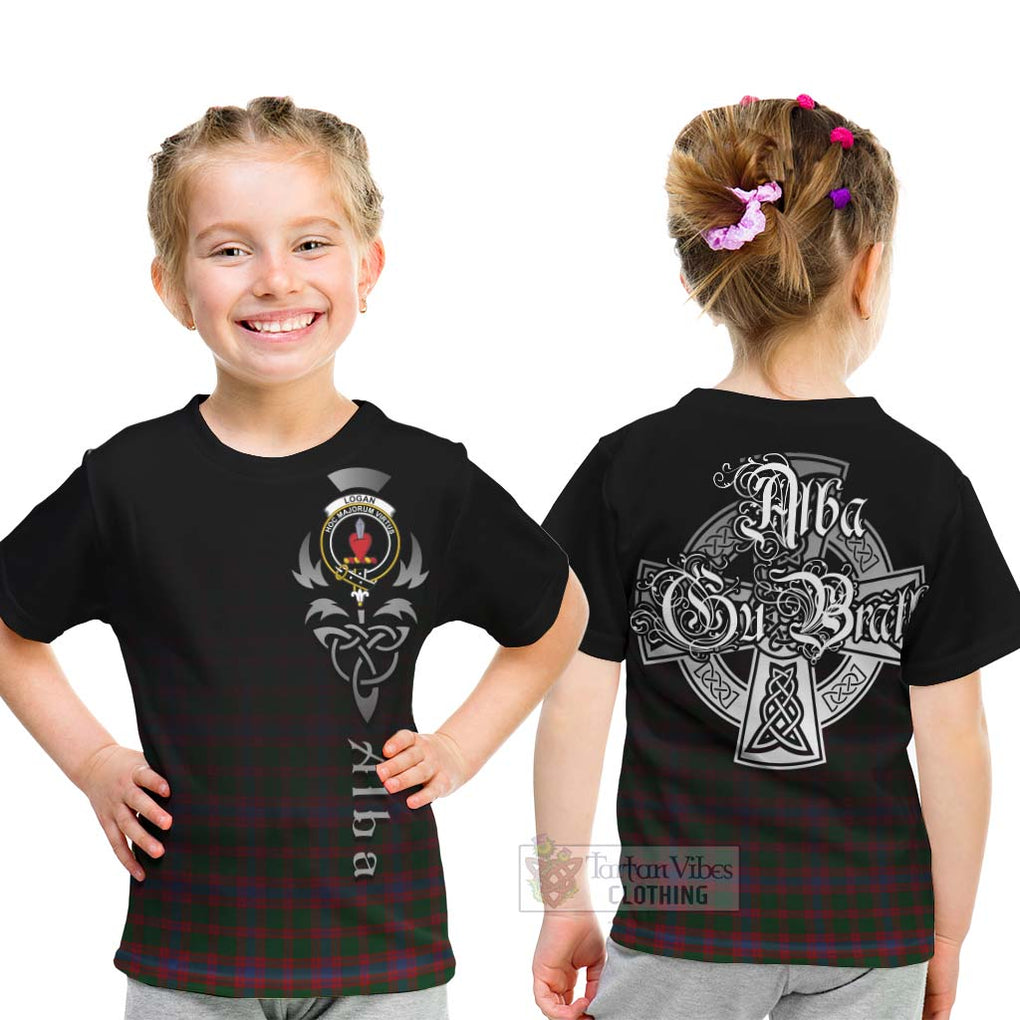 Tartan Vibes Clothing Logan Tartan Kid T-Shirt Featuring Alba Gu Brath Family Crest Celtic Inspired