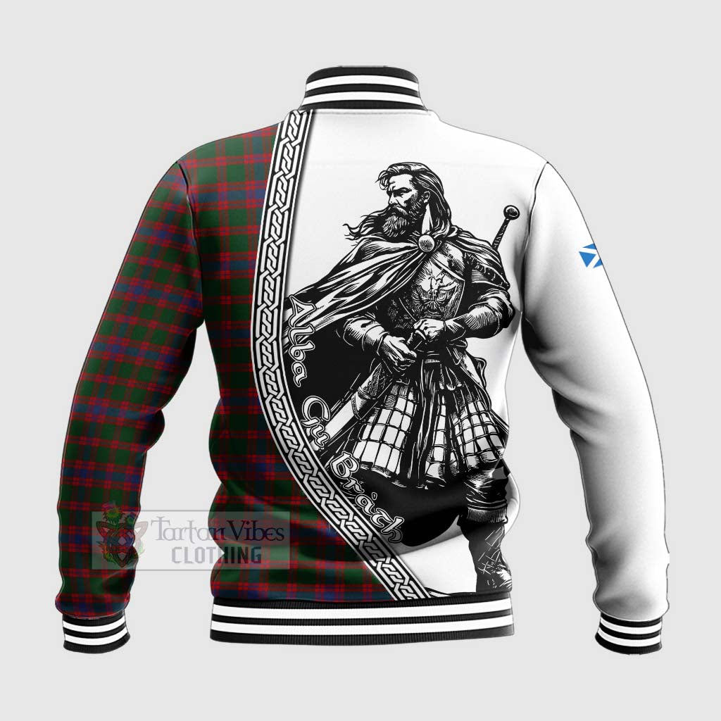 Tartan Vibes Clothing Logan Tartan Clan Crest Baseball Jacket with Highlander Warrior Celtic Style