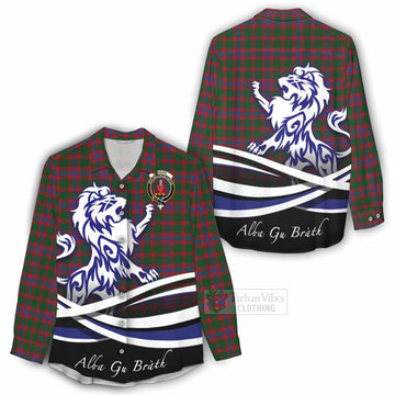 Logan Tartan Women's Casual Shirt with Alba Gu Brath Regal Lion Emblem