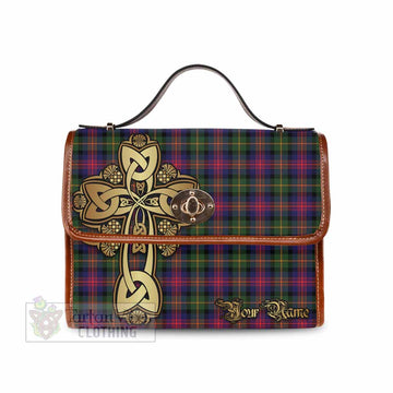 Logan Tartan Waterproof Canvas Bag Golden Thistle Celtic Cross Style