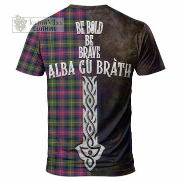 Logan Tartan Family Crest T-Shirt Alba Gu Brath Be Brave Lion Ancient Style - Tartan Vibes Clothing