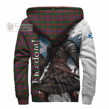 Logan Crest Tartan Sherpa Hoodie Inspired by the Freedom of Scottish Warrior