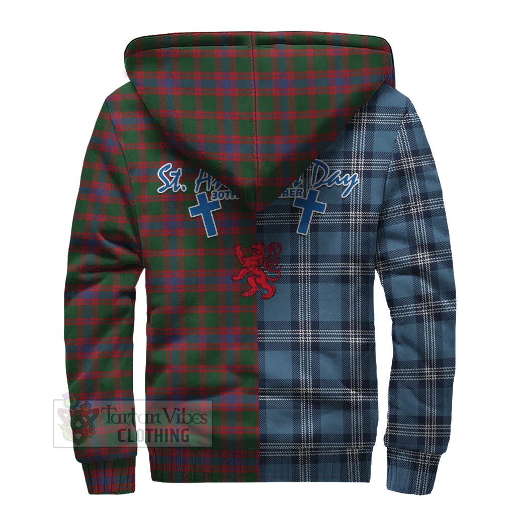 Tartan Vibes Clothing Logan Tartan Sherpa Hoodie Happy St. Andrew's Day Half Tartan Style