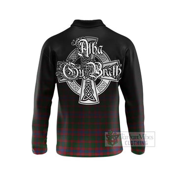 Logan Tartan Long Sleeve Polo Shirt Featuring Alba Gu Brath Family Crest Celtic Inspired