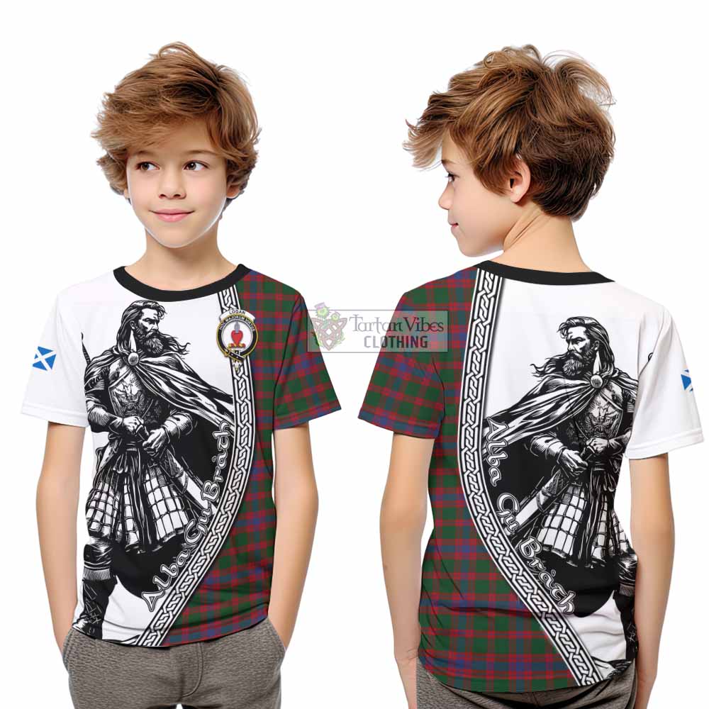 Logan Tartan Clan Crest Kid T-Shirt with Highlander Warrior Celtic Style