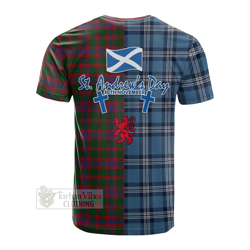 Tartan Vibes Clothing Logan Tartan Cotton T-shirt Happy St. Andrew's Day Half Tartan Style