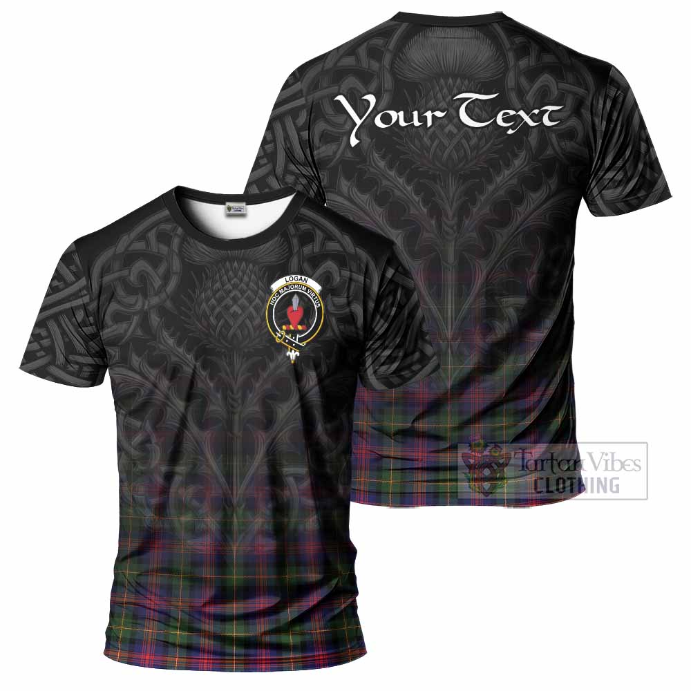 Tartan Vibes Clothing Logan Tartan T-Shirt with Family Crest Celtic Thistle Vibes