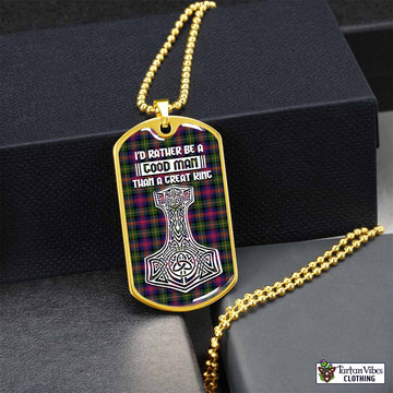 Logan Tartan Dog Tag Necklace Viking Mjolnir Style