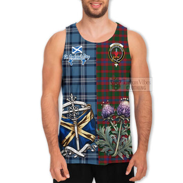 Logan Tartan Men's Tank Top Happy St. Andrew's Day Half Tartan Style