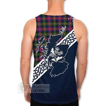 Logan Tartan Men's Tank Top Featuring Thistle and Scotland Map