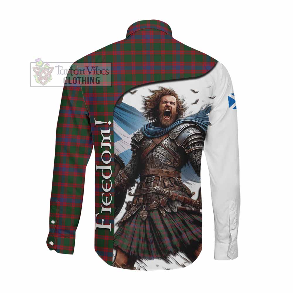 Tartan Vibes Clothing Logan Crest Tartan Long Sleeve Button Shirt Inspired by the Freedom of Scottish Warrior