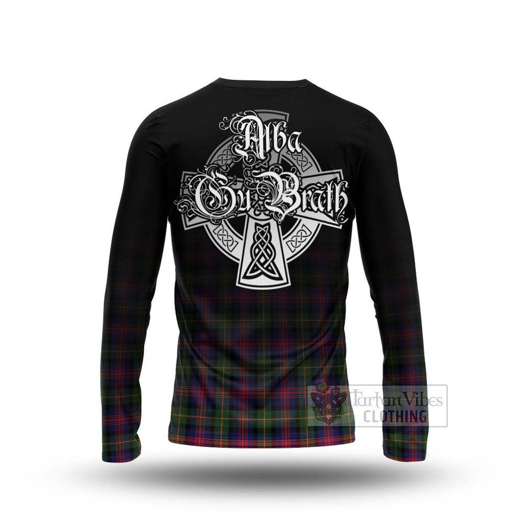 Tartan Vibes Clothing Logan Tartan Long Sleeve T-Shirt Featuring Alba Gu Brath Family Crest Celtic Inspired