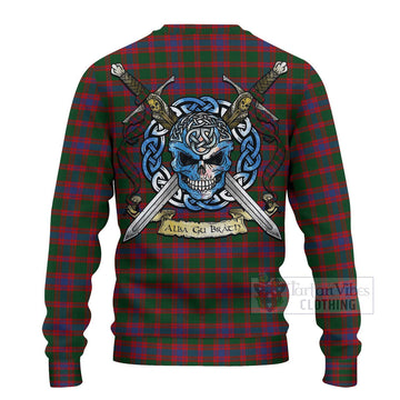 Logan Tartan Ugly Sweater with Family Crest Celtic Skull Style