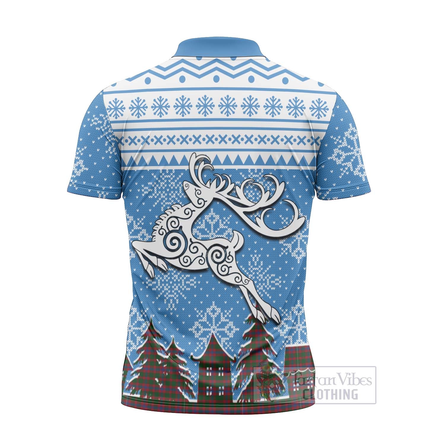 Tartan Vibes Clothing Logan Clan Christmas Zipper Polo Shirt Celtic Reindeer Style