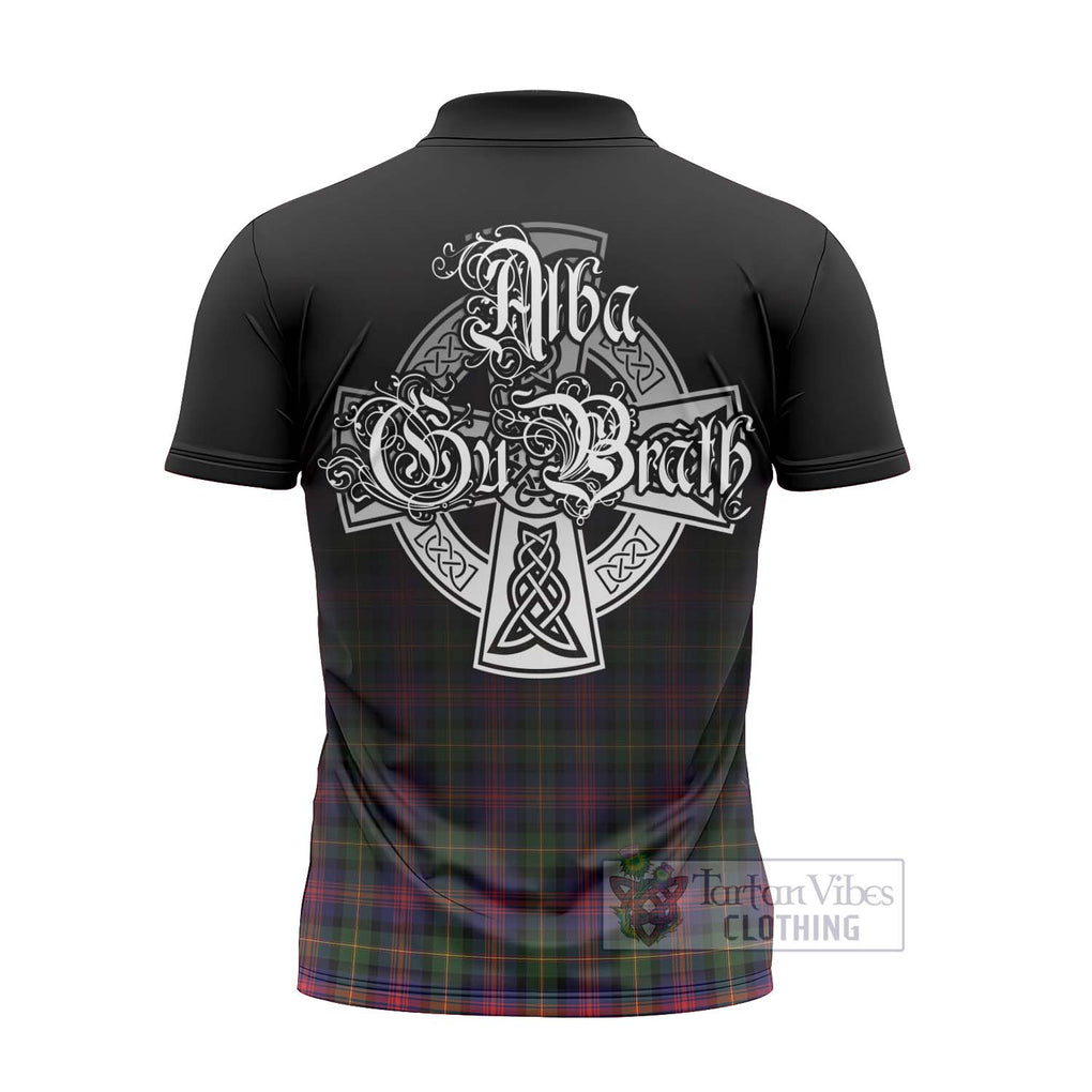 Tartan Vibes Clothing Logan Tartan Zipper Polo Shirt Featuring Alba Gu Brath Family Crest Celtic Inspired