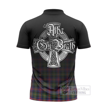 Logan Tartan Zipper Polo Shirt Featuring Alba Gu Brath Family Crest Celtic Inspired