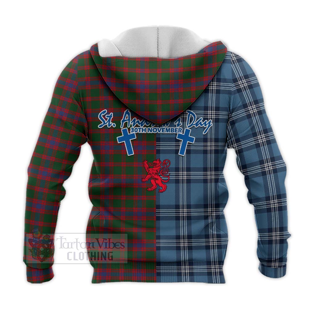 Tartan Vibes Clothing Logan Tartan Knitted Hoodie Happy St. Andrew's Day Half Tartan Style